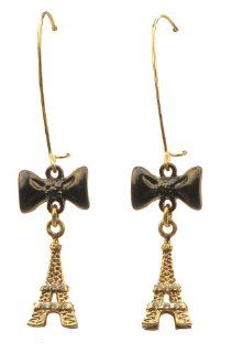 Betsey Johnson Eiffel Tower Drop Earrings: Dangle Earrings: Jewelry