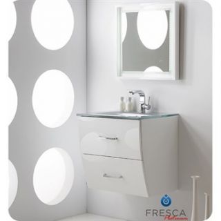Fresca Platinum Wave 24 Glossy White Modern Bathroom Vanity