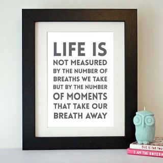 inspirational typographic quote print by hope and love