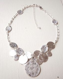 silver coin necklace by lily & joan