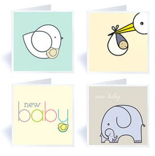 four assorted newborn cards by mrs booth