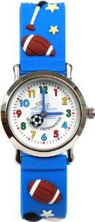 Gone Bananas   Sports Fanatic Analog Kids' Waterproof Watch with Animated Soccer Ball Second Hand and Blue Band   3 ATM Water Resistant: Gone Bananas: Watches