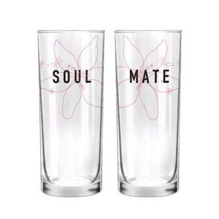 BoldLoft "Soulmate" His & Hers Drinking Glasses Wedding Gifts,Wedding Gifts for the Couple,Wedding Gifts for Bride and Groom,His and Hers Gifts,Anniversary Gifts: Kitchen & Dining
