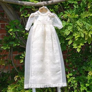 long lace christening or baptism gown by the traditional children company