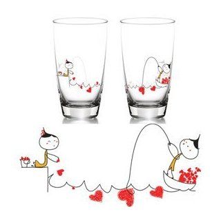 BoldLoft Cute Couple Gifts "My Heart is Yours to Catch" His & Hers Drinking Glasses Wedding Gifts, Wedding Gifts for the Couple, Wedding Gifts for Bride and Groom, His and Hers Gifts, Anniversary Gifts: Aniversary: Kitchen & Dining