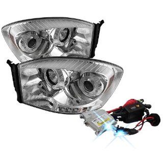 High Performance Xenon HID Dodge Ram 1500 / Ram 2500/3500 Halo LED ( Replaceable LEDs ) Projector Headlights with Premium Ballast   Chrome with 10000K Deep Blue HID: Automotive