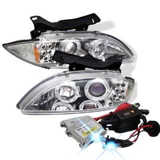 High Performance Xenon HID Chevy Cavalier Halo LED ( Replaceable LEDs ) Projector Headlights with Premium Ballast   Chrome with 10000K Deep Blue HID: Automotive