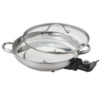 Aroma AFP 1600S Gourmet Series Stainless Steel Electric Skillet: Kitchen & Dining