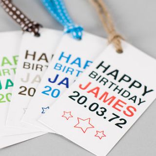 personalised his birthday gift tag by megan claire