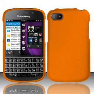 Blackberry Q10 Case Refreshing Orange Hard Cover Protector (AT&T / Sprint / T Mobile / Verizon) with Free Car Charger + Gift Box By Tech Accessories: Cell Phones & Accessories