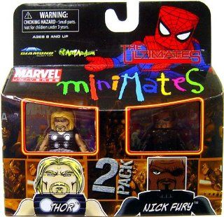 Marvel MiniMates Series 27 Mini Figure 2 Pack Ultimate Thor and Nick Fury: Toys & Games