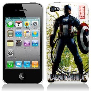 Marvel Original CAPTAIN AMERICA SHIELD AVENGER HARD BACK PIECE Faceplate Protector Case Cover for Apple iPhone 4S / 4G / 4 (Fits any carrier AT&T, VERIZON AND SPRINT) + Free WirelessGeeks247 Metallic Detachable Touch Screen STYLUS PEN with Anti Dust Pl