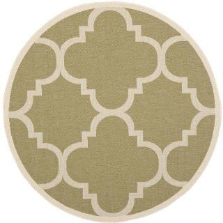 Safavieh CY6243 244 Courtyard Collection Indoor/Outdoor Round Area Rug, 5 Feet 3 Inch, Green and Beige  
