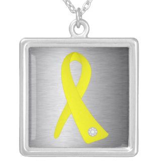 Sarcoma Cancer Awareness Ribbon Custom Necklace