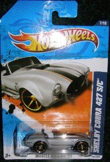 2011 HOT WHEELS MUSCLE MANIA '11 SILVER 7/10 SHELBY COBRA 427 S/C CONVERTIBLE 107/244: Toys & Games