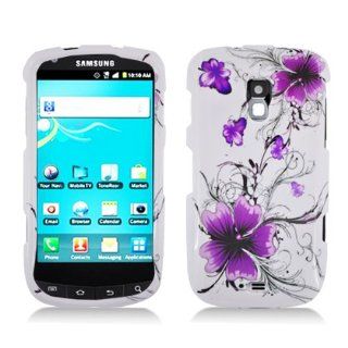 Aimo SAMR930PCIM241 Durable Hard Snap On Case for Samsung Galaxy S Aviator R930   1 Pack   Retail Packaging   Purple Flowers: Cell Phones & Accessories