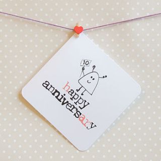 'happy anniversary' personalised years card by parsy