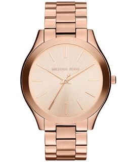 Michael Kors Womens Slim Runway Rose Gold Tone Stainless Steel Bracelet Watch 42mm MK3197   Watches   Jewelry & Watches