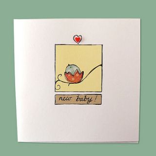 little singing bird handmade 'new baby' card by little singing bird