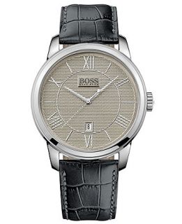 Hugo Boss Mens Classico Black Leather Strap Watch 43mm 1512975   Watches   Jewelry & Watches