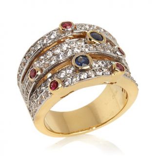 Victoria Wieck 1.46ct Ruby, Sapphire and White Zircon Band Ring