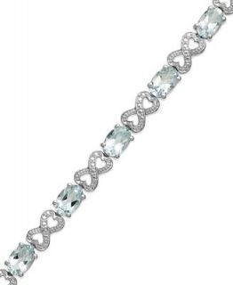 Aquamarine (5 3/4 ct. t.w.) and Diamond Accent Infinity Bracelet in Sterling Silver   Bracelets   Jewelry & Watches