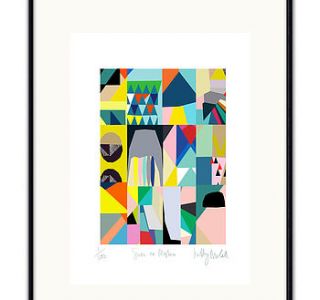 colourful abstract art print by kitty mccall