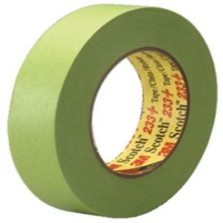 3M Scotch 233+ Crepe Paper Automotive Refinish Performance Masking Tape, 250 degree F Performance Temperature, 25 lbs/in Tensile Strength, 60.15 yds Length x 1/2" Width, Green: Industrial & Scientific