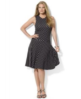 Lauren Ralph Lauren Plus Size Flutter Sleeve Polka Dot Dress   Dresses   Plus Sizes