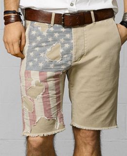 Denim & Supply Ralph Lauren Distressed Flag Cutoff Shorts   Shorts   Men