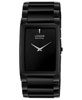 Citizen Mens Eco Drive Stiletto Blade Black Ceramic Bracelet Watch 36x28mm AR3045 52E   Watches   Jewelry & Watches