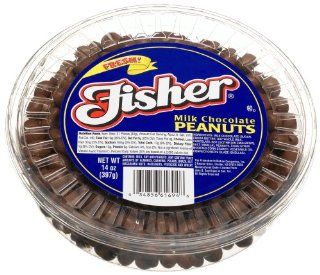 Fisher Milk Chocolate Peanuts, 14 Ounce Tubs (Pack of 6) : Chocolate Candy : Grocery & Gourmet Food