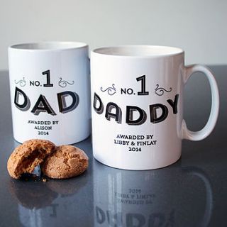 number one dad / daddy personalised mug by pearl and earl