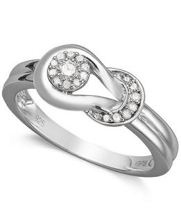 Diamond Ring, Sterling Silver Diamond Knot Ring (1/5 ct. t.w.)   Rings   Jewelry & Watches