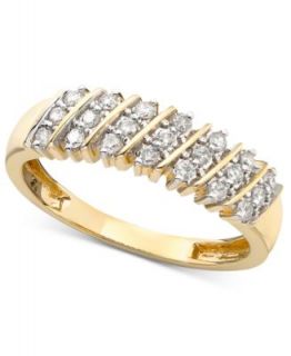 Diamond Ring, 14k Gold Diamond Three Row (1 ct. t.w.)   Rings   Jewelry & Watches