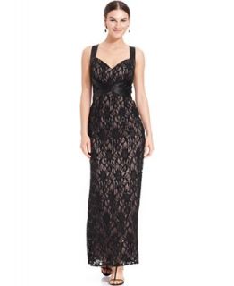 Ignite Dress, Sleeveless Contrast Sequin Lace Gown   Dresses   Women