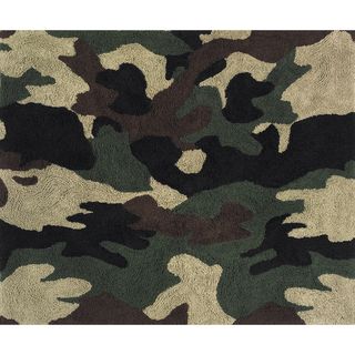 Sweet Jojo Designs Green Camo Military Accent Floor Rug Sweet Jojo Designs Rugs