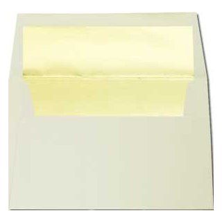 A7 FOIL LINED Envelopes   Warm White (Ecru) Envelopes with Gold Foil   50 PK : Greeting Card Envelopes : Office Products