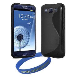 Worldshopping Black S Line Soft Flexible TPU Gel Case Skin Cover for the Samsung Galaxy S3 SIII i9300 + Free Accessory, A Gift from Worldshopping: Cell Phones & Accessories
