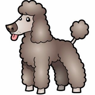 Cartoon Poodle (silver beige puppy cut) Cut Out