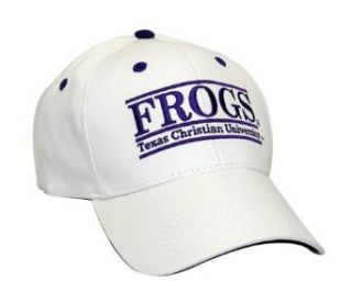 Texas Christian Horned Frogs "FROGS" The Game Classic Bar Adjustable Cap with Mascot Name : College Bar Hats : Clothing