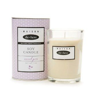 de luxe MAISON 100% Soy Candle, Sweet Pea 7 oz (198.5 g) : Solid Air Fresheners : Beauty