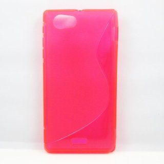 Hot Pink S LINE WAVE TPU Shell Case Cover Skin For Sony Ericsson Xperia J ST26i: Cell Phones & Accessories