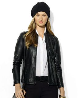 Lauren Jeans Co. Long Sleeve Leather Moto Jacket   Jackets & Blazers   Women