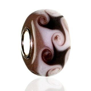 Hidden Gems (S192) Sterling Silver Single Core Glass Bead, will fit Pandora/Troll/Chamilia Style Charm Bracelets Jewelry