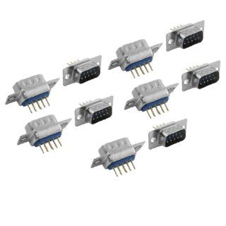 DB9 9 Pin Male to Male Solder Type PCB Adapter Connectors 10 Pcs: Electronics