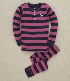pink striped labrador pyjamas by snugg nightwear