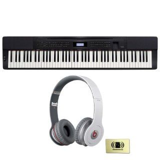 Casio Privia PX 350 Digital Piano Bundle with Beats by Dr. Dre Solo HD On Ear Headphones (White) and Custom Designed Zorro Sounds Instrument Cloth Musical Instruments