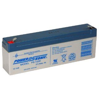 Powersonic PS 1220   12 Volt/2.5 Amp Hour Sealed Lead Acid Battery with 0.187 Fast on Connector: Electronics