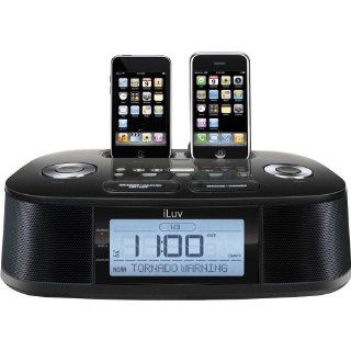 iLuv iMM183 Hi Fi Dual Alarm Clock Radio with NOAA/S.A.M.E. Weather Hazard Alert (Black) : MP3 Players & Accessories